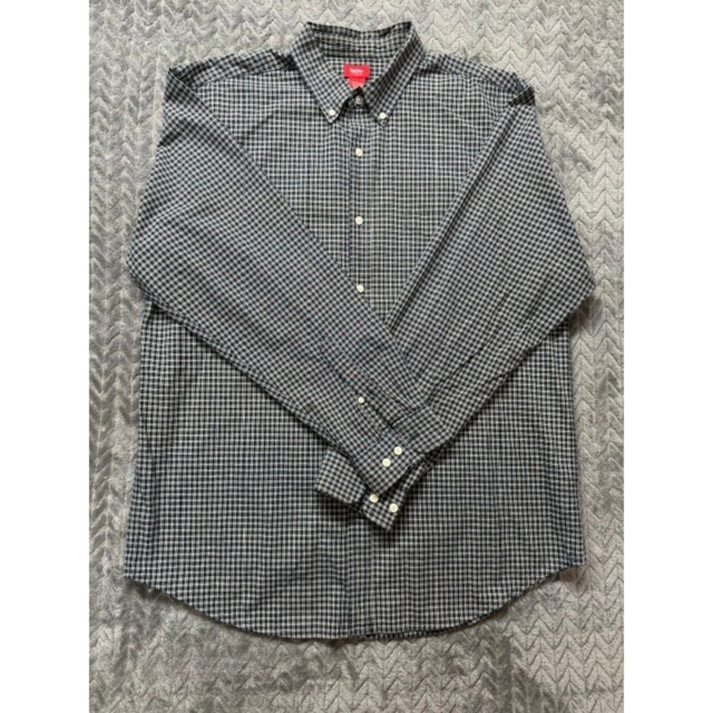 Mossimo Supply Co Mens Large Micro Check Cotton Button Down Shirt 0536
